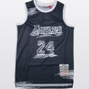 Los Angeles Lakers Embroidered Jersey — #24 Black Graffiti