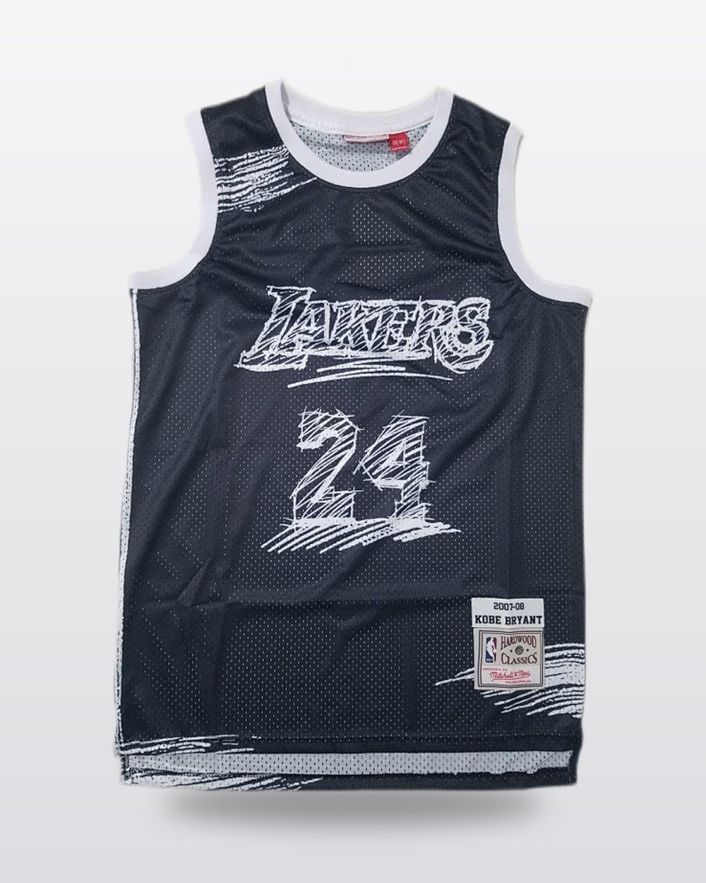Los Angeles Lakers Embroidered Jersey — #24 Black Graffiti